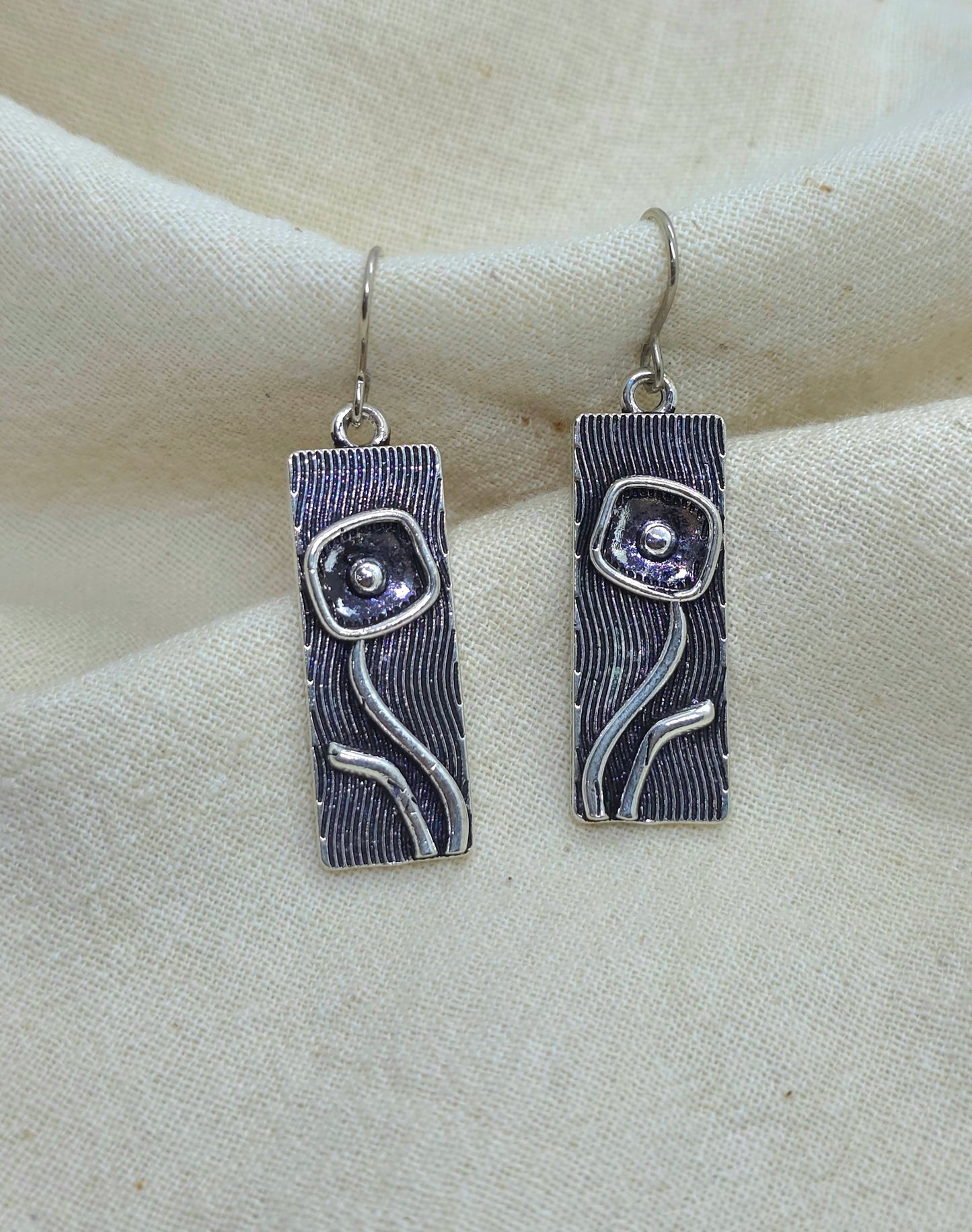 Oxidised Silver Earrings S123