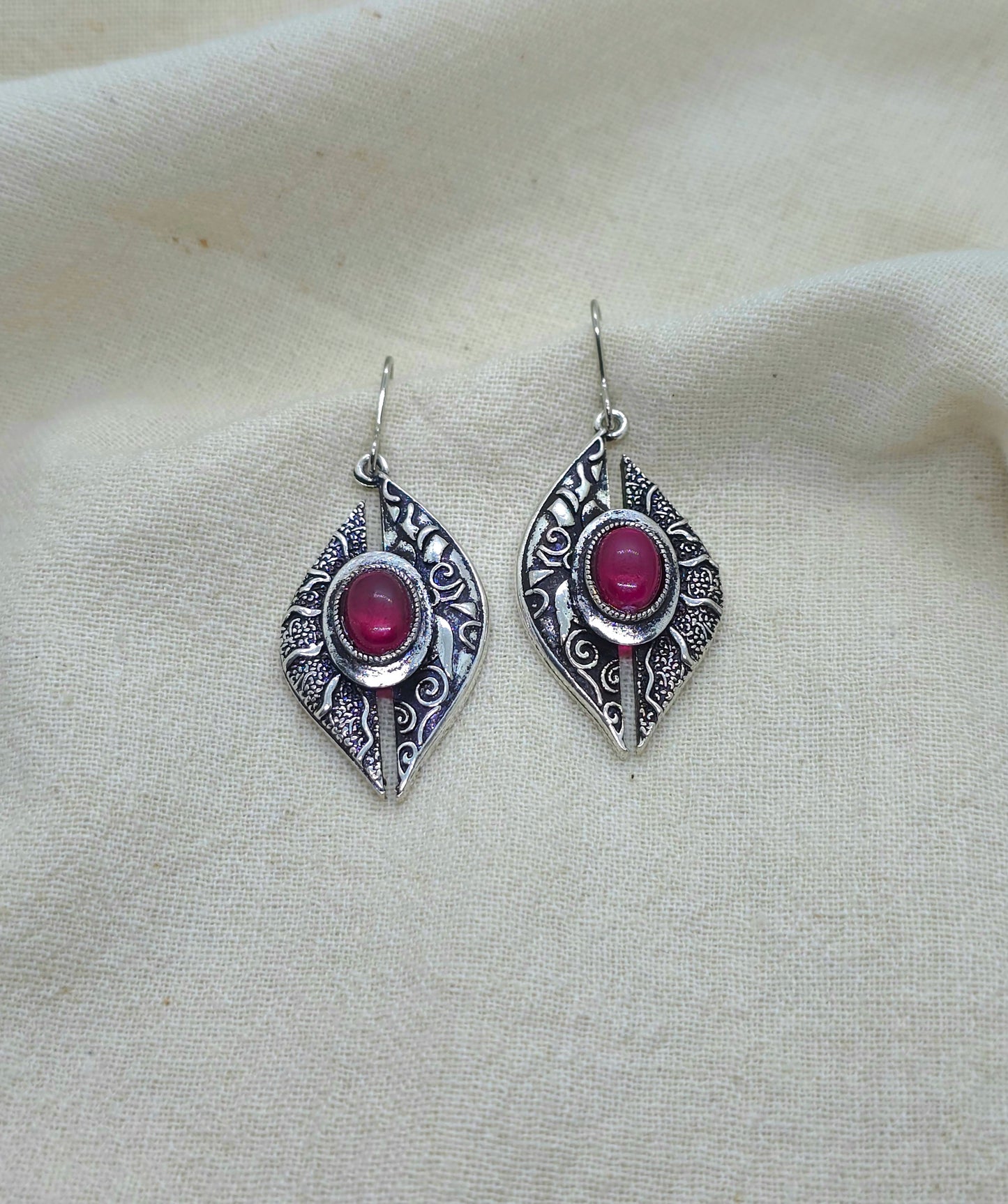 Oxidised Silver Earrings S124