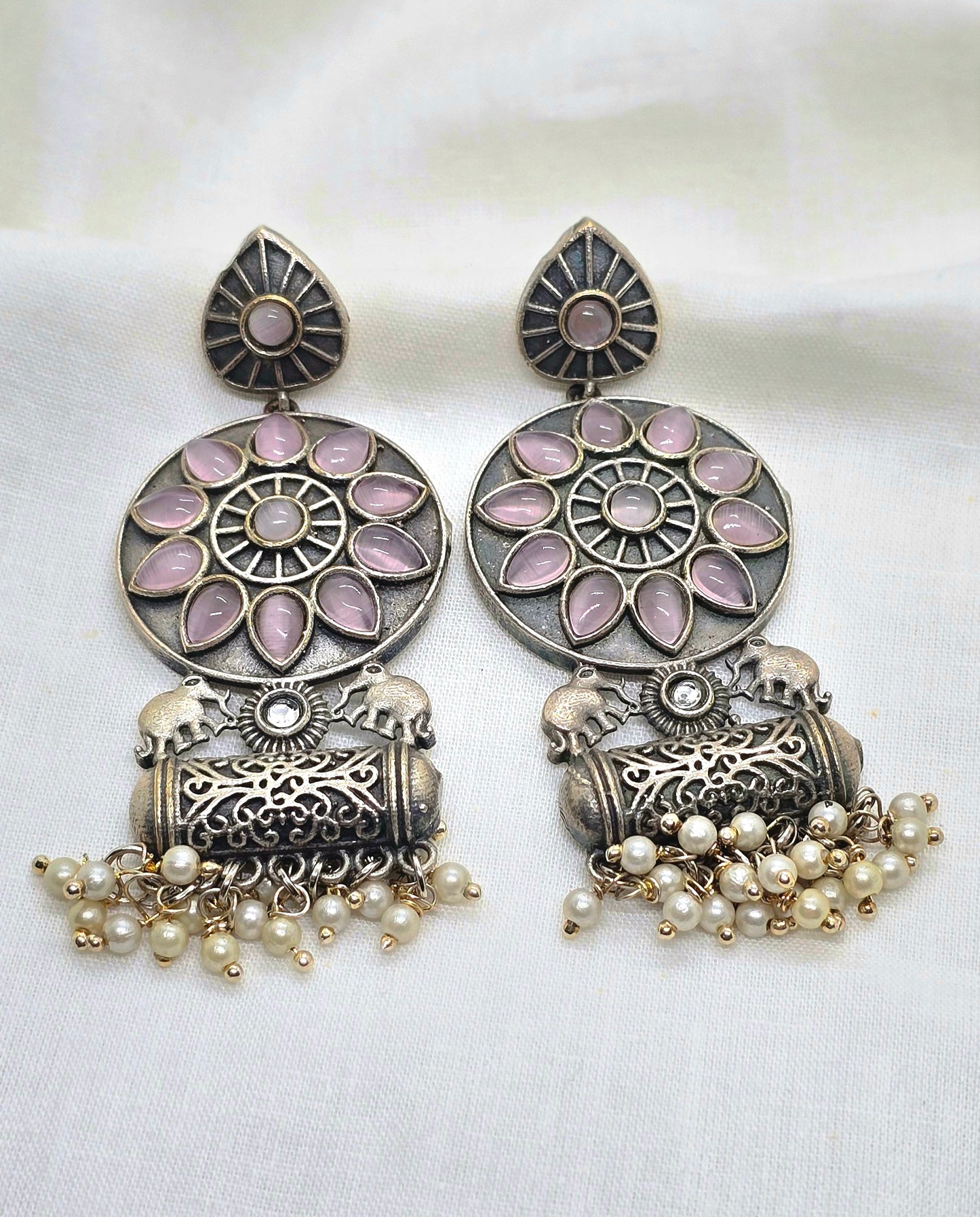 Oxidised Silver Earrings S128