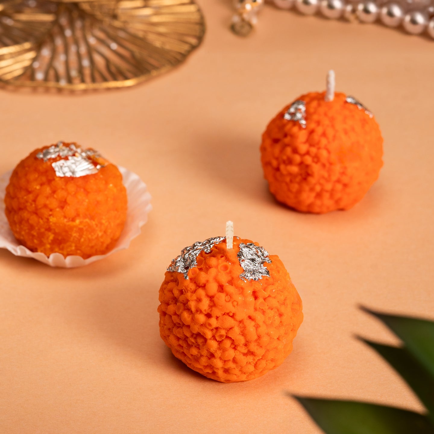Motichoor Laddoo Candles - Pack of 4