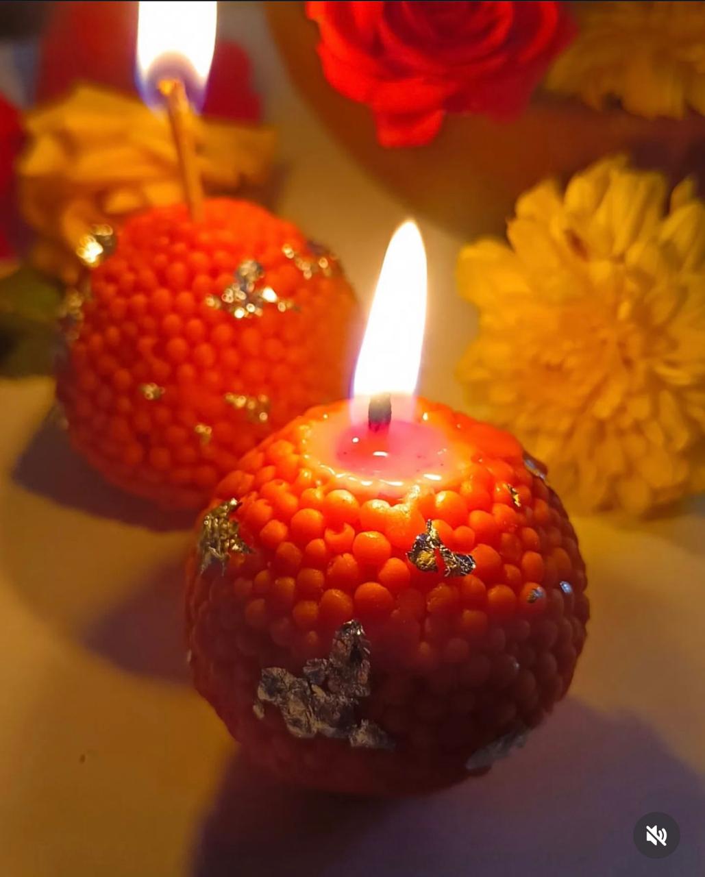 Motichoor Laddoo Candles - Pack of 2