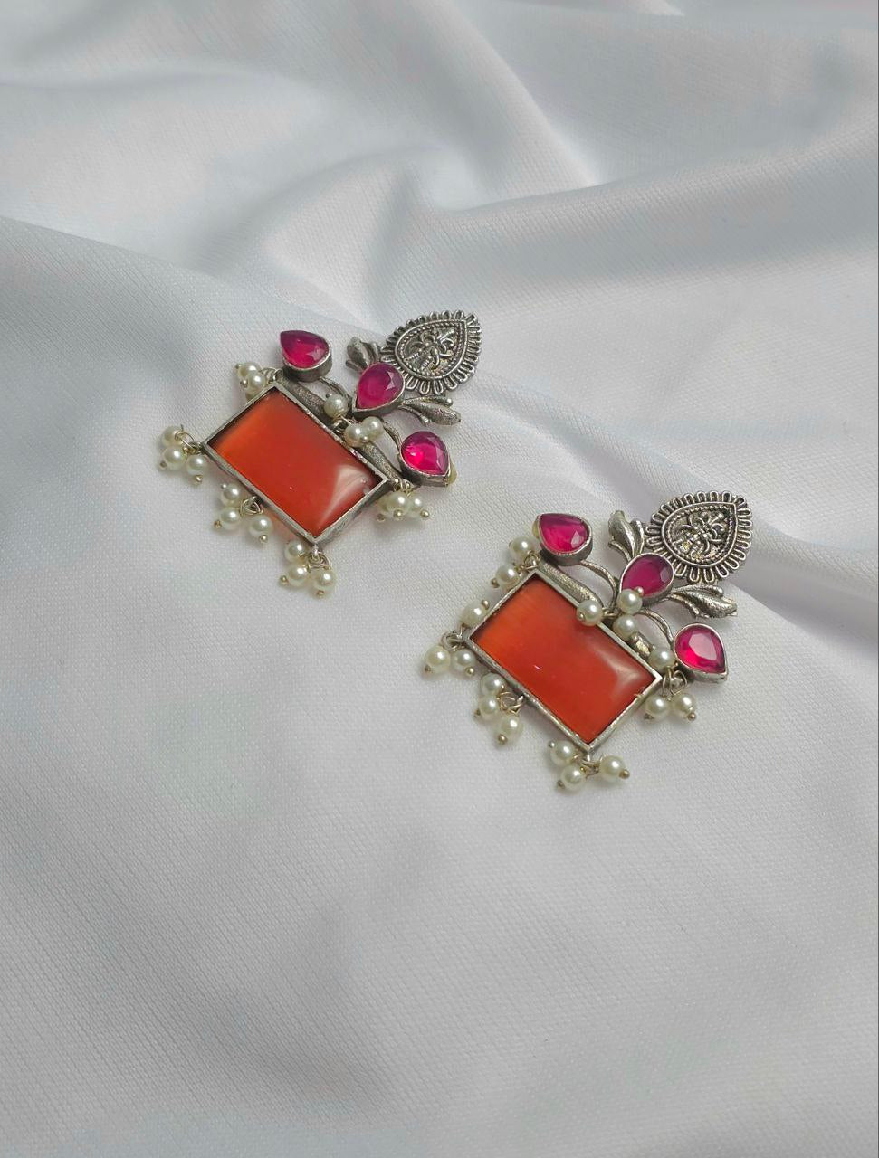 Oxidised Silver Earrings S126