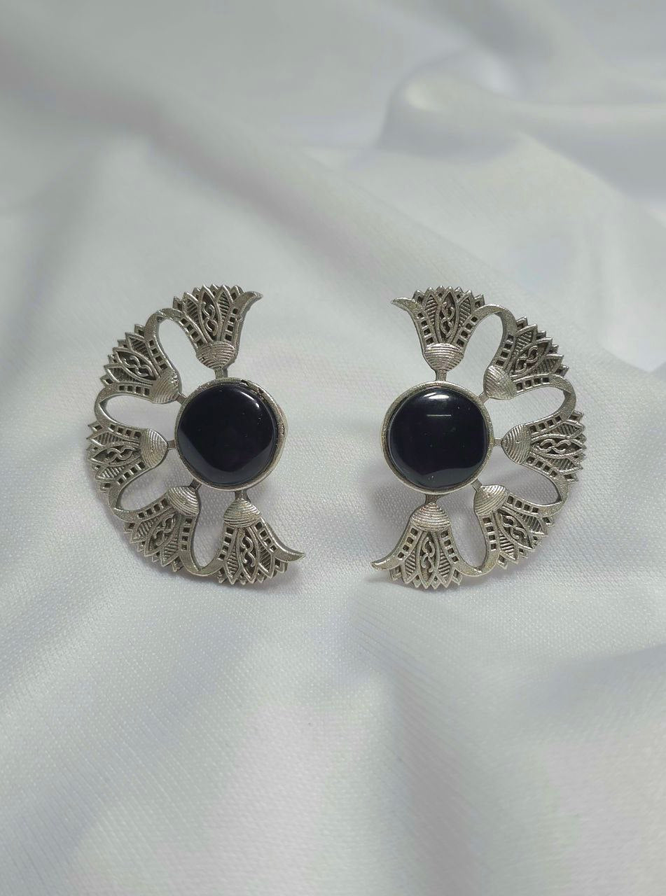 Oxidised Silver Earrings S125