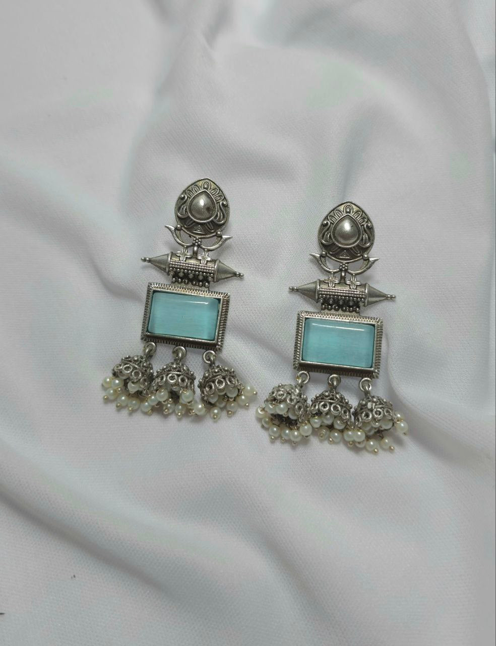 Oxidised Silver Earrings S127