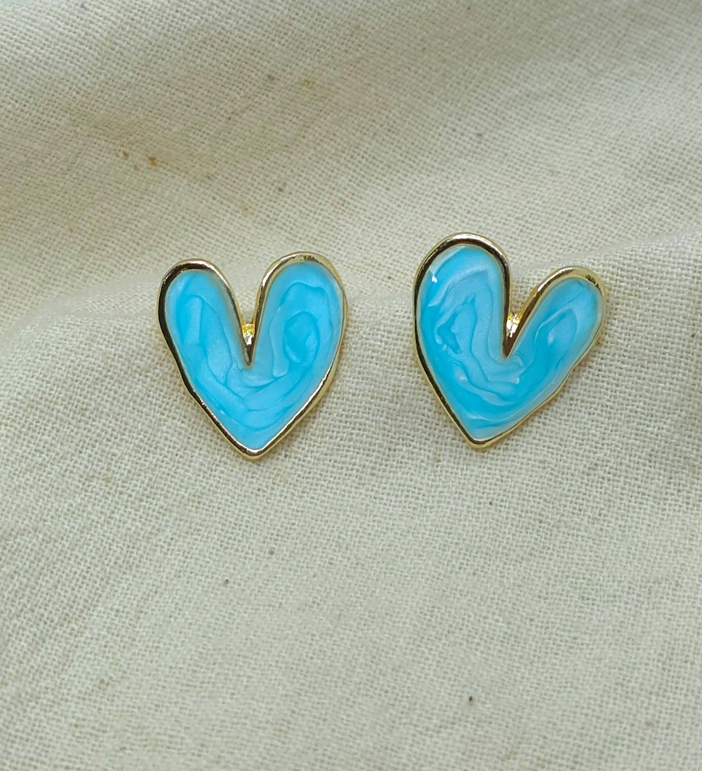 Blue Heart Earrings K111