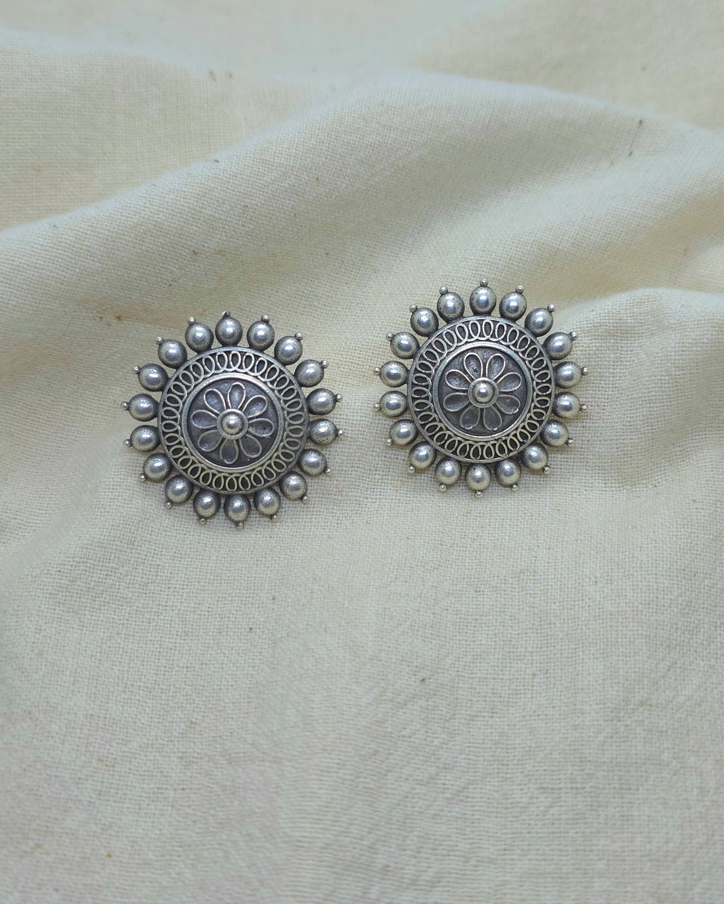 Oxidised Silver Earrings S117