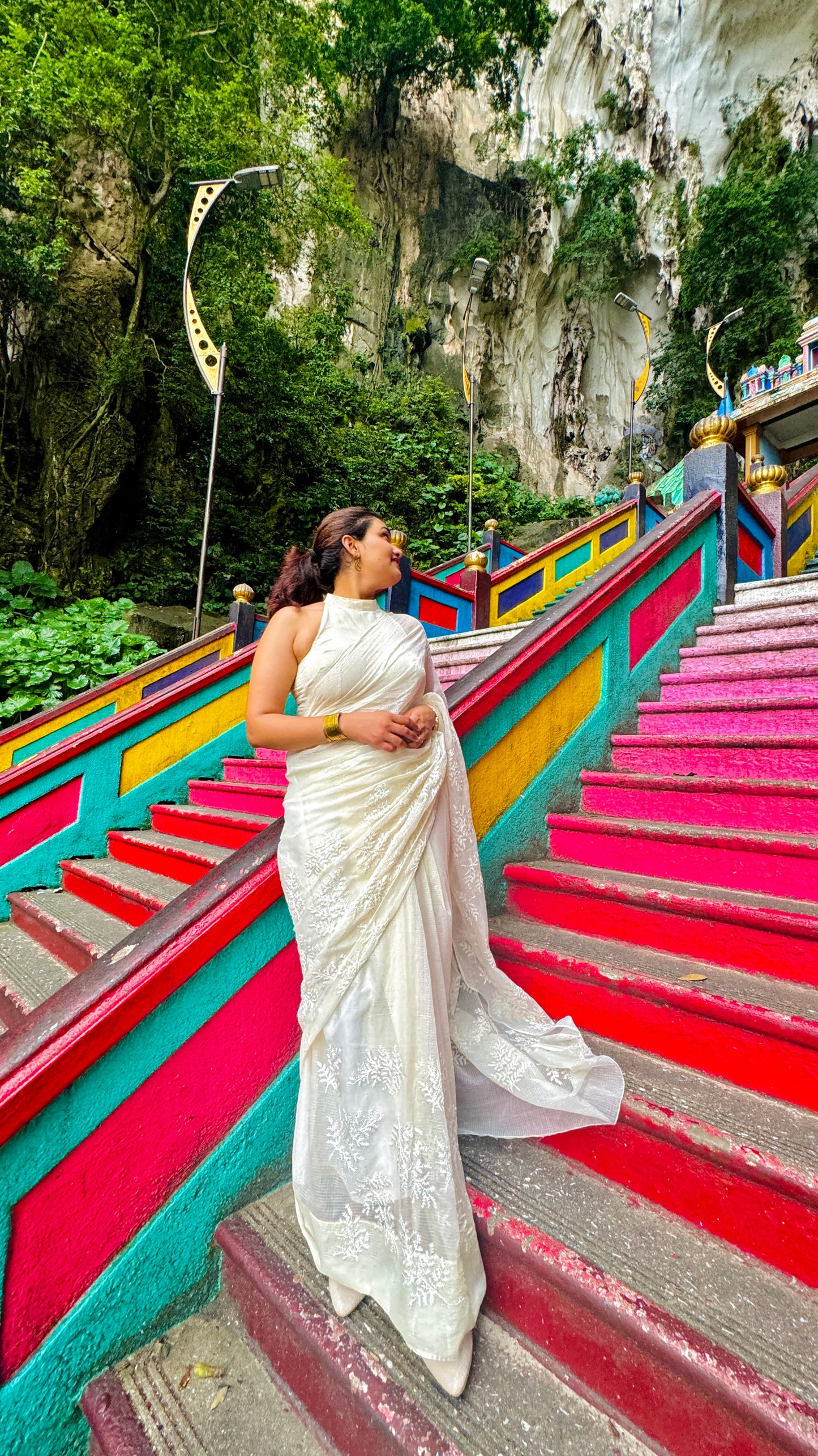 Off White Handwoven Kota Doria with Embroidery