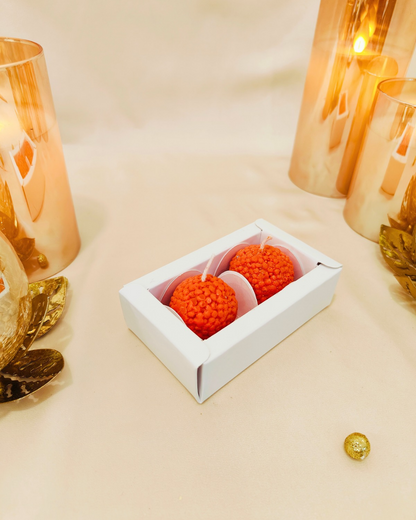 Motichoor Laddoo Candles - Pack of 2