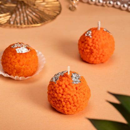 Motichoor Laddoo Candles - Pack of 4