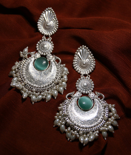 Silver Polished Retro Glamour (Mint Green) – “Chandni Collection”