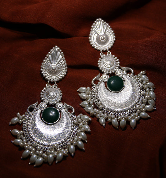 Silver Polished Retro Glamour (Green) – “Chandni Collection”