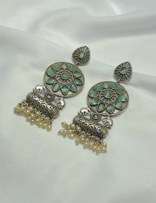 Oxidised Silver Earrings S128