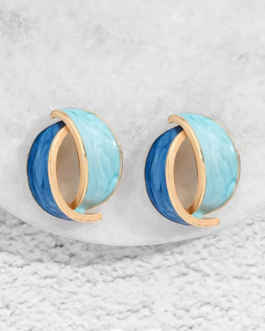 Retro Royal & Light Blue Studs K108