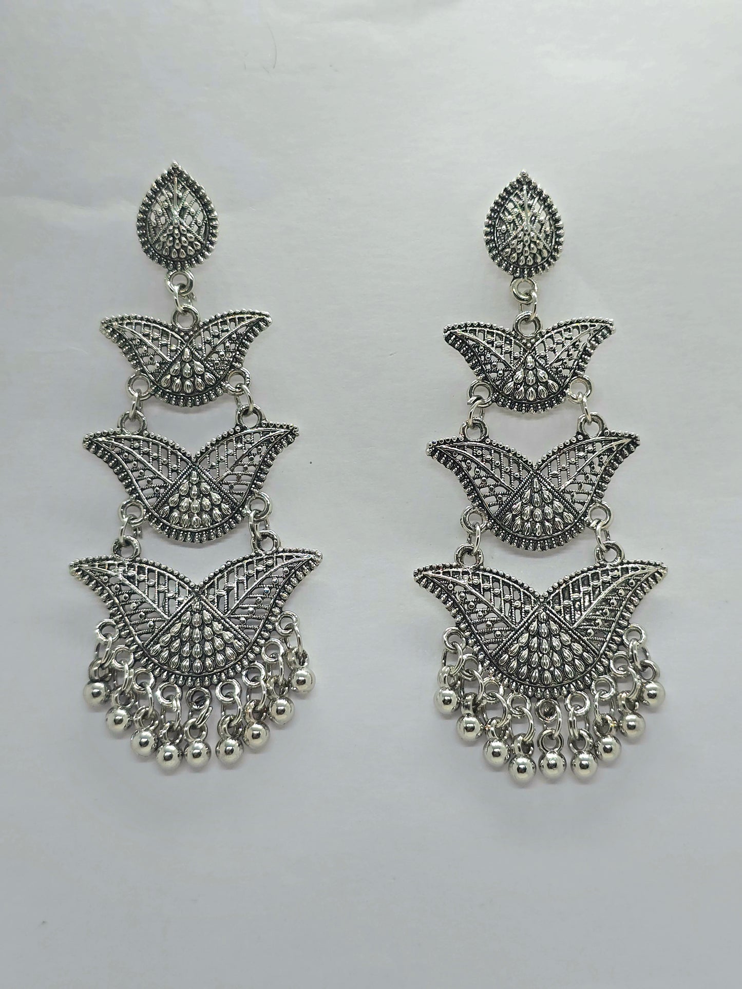 Oxidised Silver Earrings S115