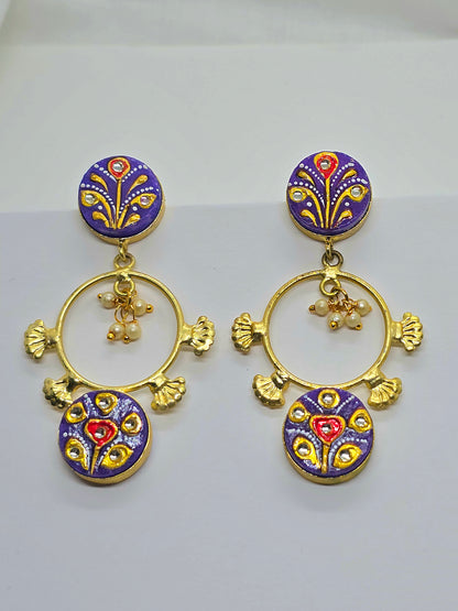 Khajuraho Hand-painted Earrings E125