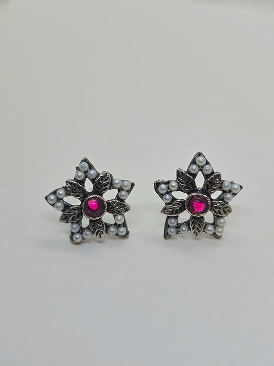 Oxidised Silver Earrings S161